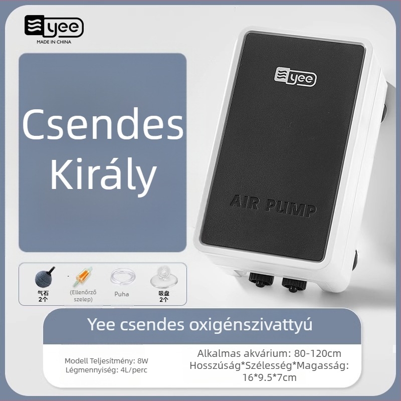 Yee akváriumi oxigénpumpa, csendes, otthoni használatra (Márka: Yee; Zaj: csendes; Alkalmazás: otthoni használat; Akvárium)