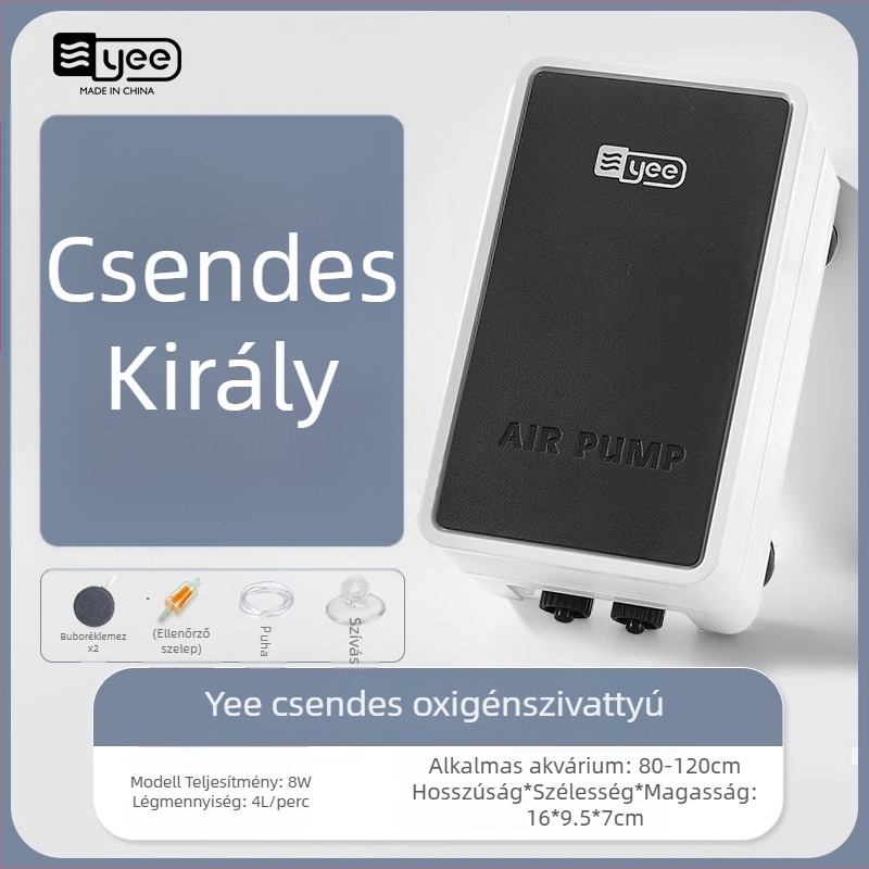 Yee akváriumi oxigénpumpa, csendes, otthoni használatra (Márka: Yee; Zaj: csendes; Alkalmazás: otthoni használat; Akvárium)