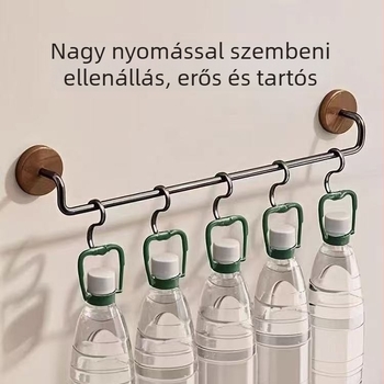 Fali törölközőtartó alacsony széntartalmú acélból, matt felülettel, egyrudas, fúrás nélküli szerelés, teherbírás 10 kg