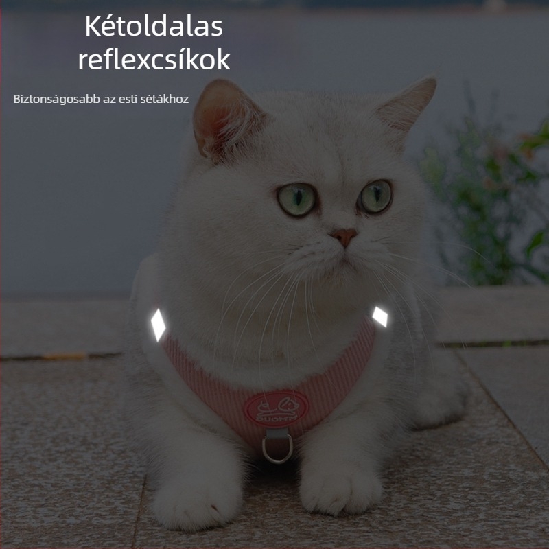Corduroy mellény-stílusú macska hám, DUOMAOMAO, nem nyújtható