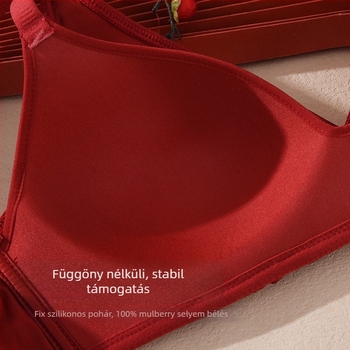 Mulberry selyem melltartó szett — drót nélküli, 3/4 kosár, vékony formázott kosár, hátul 3 sor kapocs