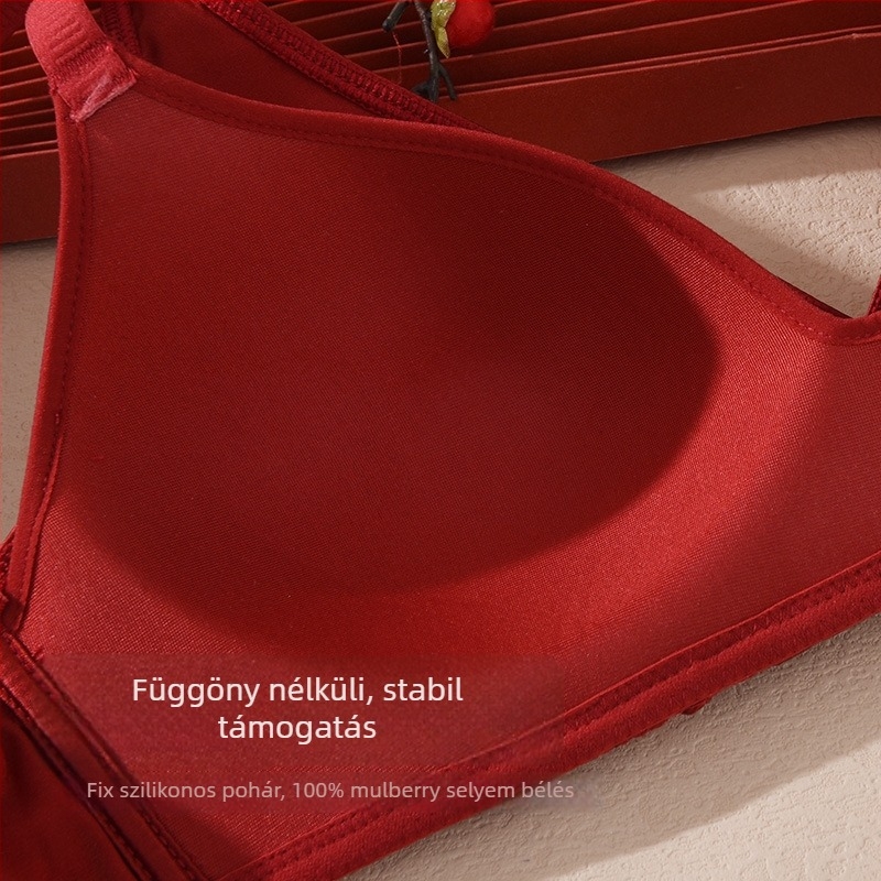 Mulberry selyem melltartó szett — drót nélküli, 3/4 kosár, vékony formázott kosár, hátul 3 sor kapocs