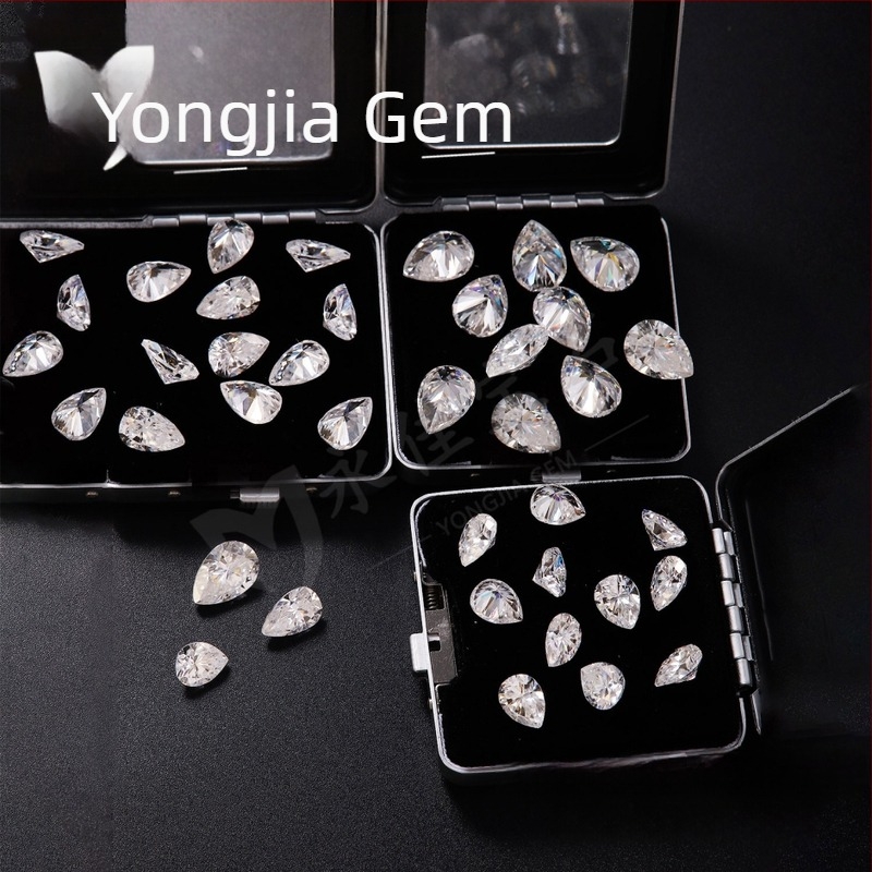 Moissanite D színű, körte alakú Eight-Star Eight-Arrow vágású, szabad kő ékszerekhez közép- és felső kategóriában