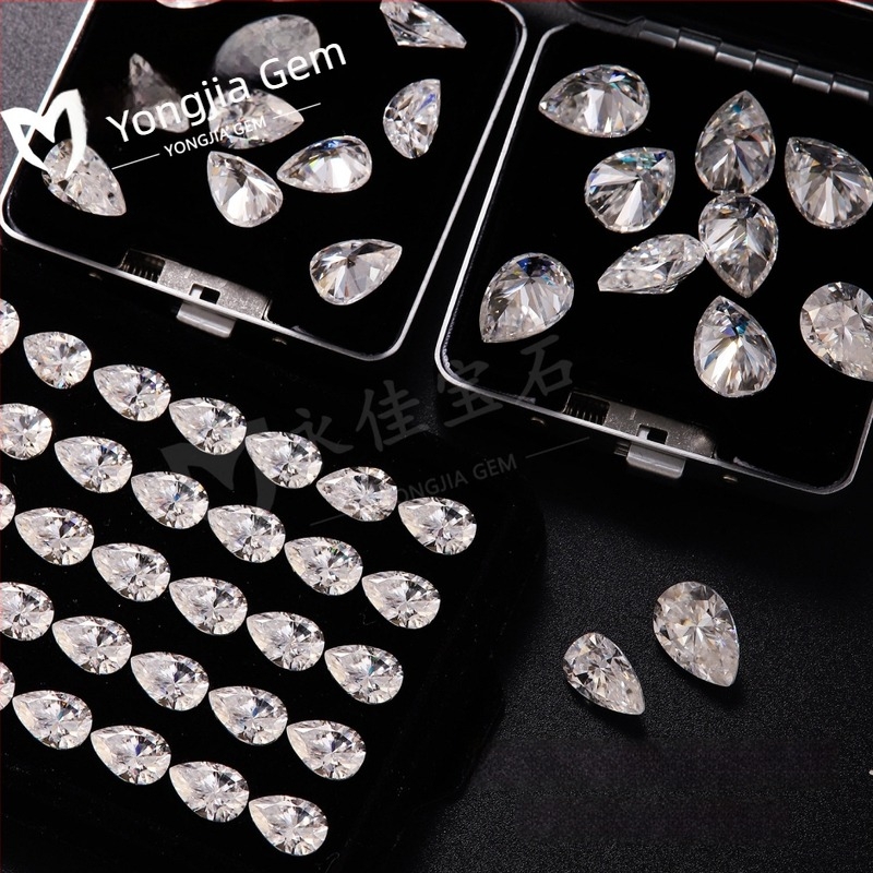 Moissanite D színű, körte alakú Eight-Star Eight-Arrow vágású, szabad kő ékszerekhez közép- és felső kategóriában
