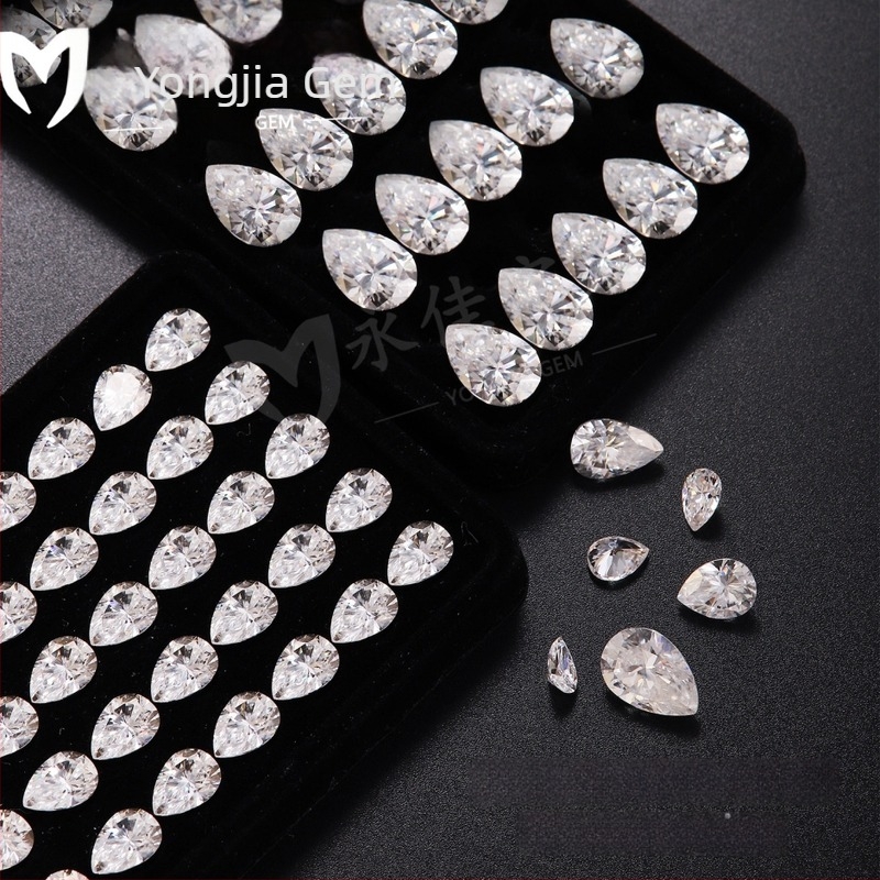 Moissanite D színű, körte alakú Eight-Star Eight-Arrow vágású, szabad kő ékszerekhez közép- és felső kategóriában