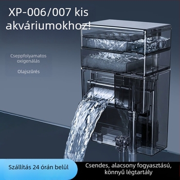 Fali akváriumszűrő – új modell, vízeséses áramlás, 3-in-1: levegőztetés, szűrés és olaj eltávolítás, kompakt