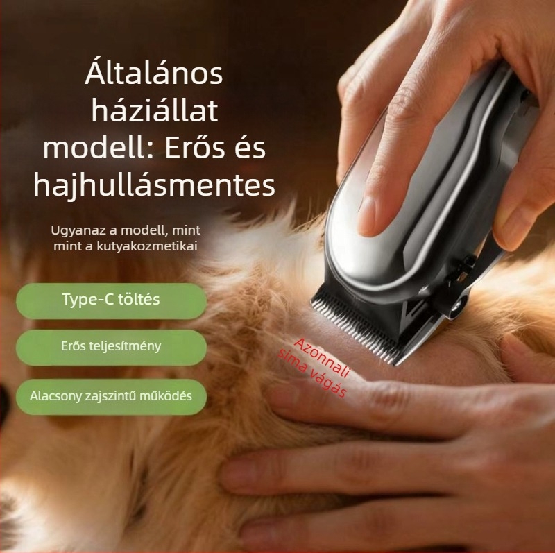 Nothing Professzionális kisállat elektromos klipper, magas teljesítményű, nagy LCD kijelző, vízálló, kutyák és macskák számára