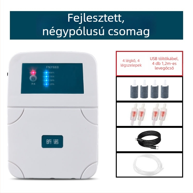 Oxigénpumpa FNY668, USB újratölthető, mechanikus működés, 4,2 V, 210