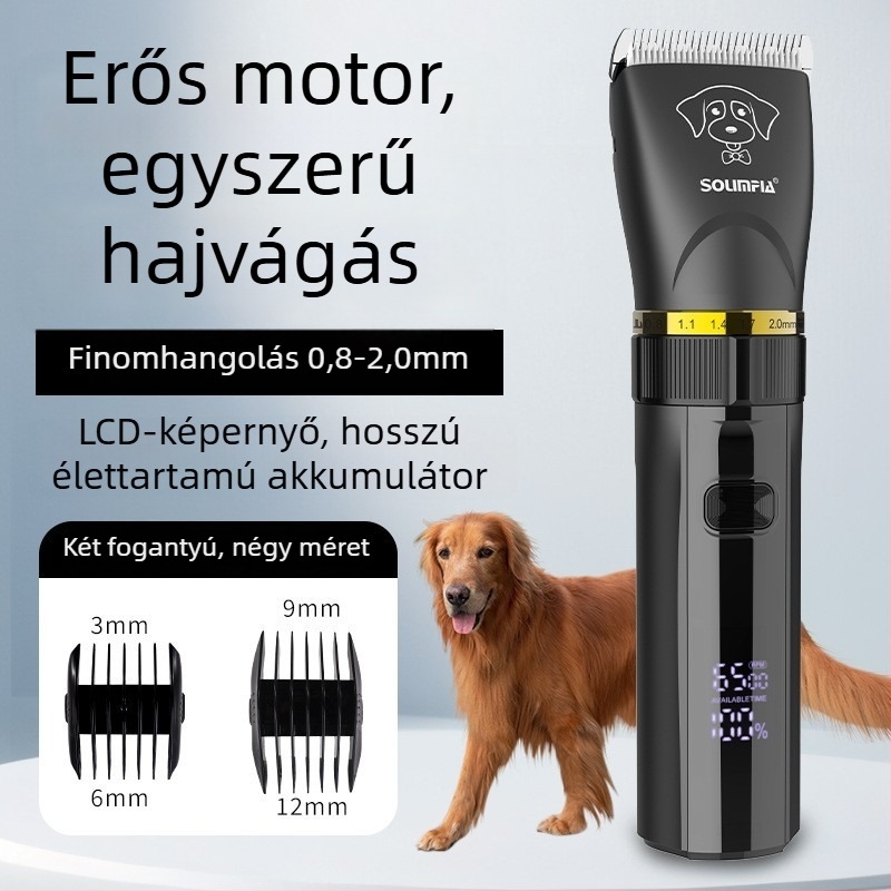 Solimpia elektromos kisállat-szőrnyíró – kutyáknak és macskáknak, ABS ház, pedikűr és lábápolás