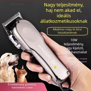 Kutyák elektromos hajvágója, nagy teljesítményű, rozsdamentes acél pengékkel, nagytestű kutyáknak, professzionális felhasználásra