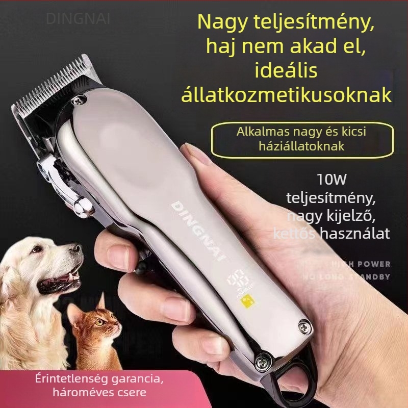 Kutyák elektromos hajvágója, nagy teljesítményű, rozsdamentes acél pengékkel, nagytestű kutyáknak, professzionális felhasználásra