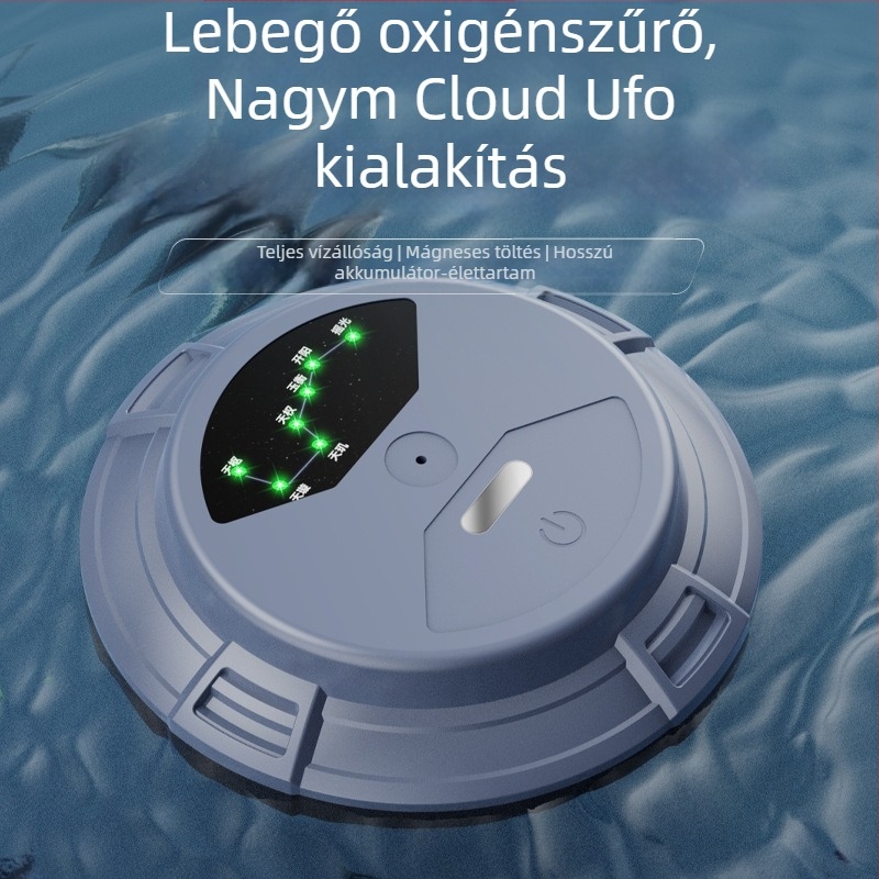 Úszó víz oxigénellátó pumpa – Okos vízálló oxigénátor UFO USB mágneses töltéssel; Márka: Thousands Miles of Light; Tömeg: 301; Importált: Nem; Hitelesített magánmárka: Igen