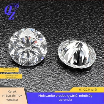 Moissanite Plum Blossom Cut szabad kő, kerek alak, polírozott, testreszabható