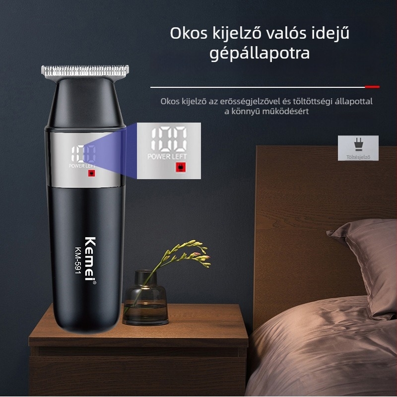 Kis méretű hordozható elektromos hajvágó, LCD kijelzővel, mini professzionális, USB tápegység, kefés motor, finom acél pengék, zaj 36 dB alatt, alkalmas háziállatok számára