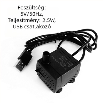 Mini merülőpumpa akváriumhoz — USB, keringő vízszivattyú, csendes és energiatakarékos; nem importált, súly 0.2