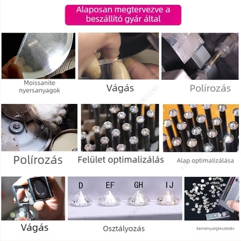 Kiváló minőségű szuper fehér Moissanite D színű, szabad kő, 3EX vágás, VVS1, kerek formájú, nyolc szív nyolc nyíl