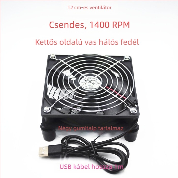 Hűtőventilátor routerekhez és set-top boxokhoz, modell 12025, 5V, 2300 RPM, olajcsapágy