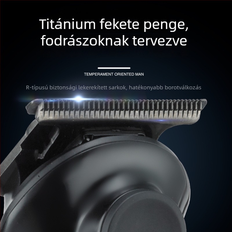 Akkumulátoros elektromos hajvágó kefés motorral, kerámia pengékkel, beépített akkumulátor, üzemidő 1–3 óra