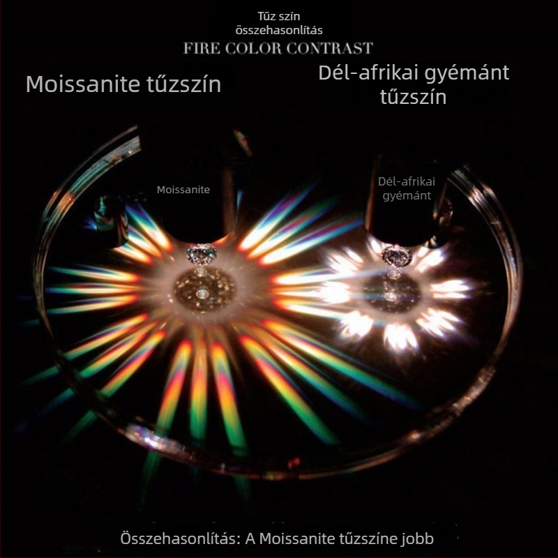 Oval Moissanit szabad kő, Nyolc Szív Nyolc Nyíl, VVS tisztaság, Kiváló vágás, Anyag: Szilícium-karbid