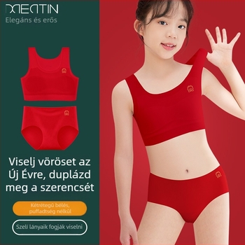 Lányoknak készült fehérnemű készlet: melltartó‑vest, nylonból, bélés Mulberry selyem (<30%), teljes kosár, fix kettős pántok, lélegző.