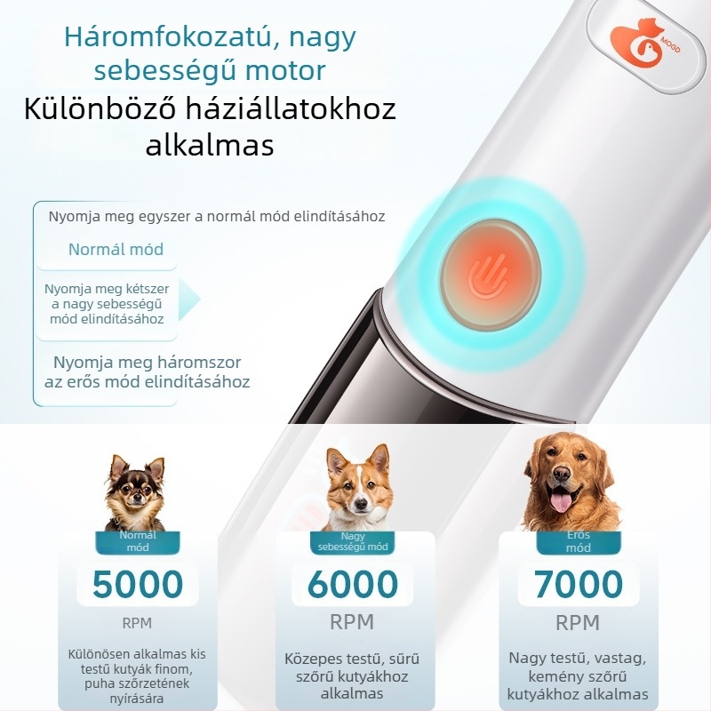Vízálló elektromos háziállat-szőrtvágó, kutyáknak és macskáknak, erős trimmelő a szőrzet ápolásához