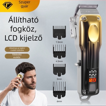 Elektromos hajvágó beépített 1000–1200 mAh-s akkumulátorral, leválasztható, mosható rozsdamentes acél penge, Brushed motor, töltési típus
