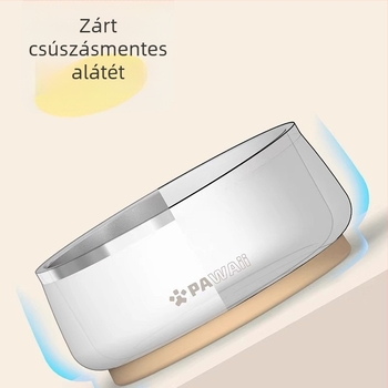 Rozsdamentes acélból készült kutyaetető tál automatikus etetéssel, anti-tip dizájnnal és könnyen tisztítható, kis testű kutyáknak