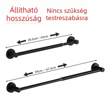 Teleszkópos rozsdamentes acél törölközőtartó a fürdőszobához, fúrásos szereléssel, 5 kg terhelés