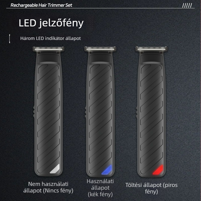 Új 3–in–1 funkciójú elektromos hajvágó LED kijelzővel, újratölthető, kefés motor, rozsdamentes acél pengék, vízálló, alkalmas háziállatokhoz