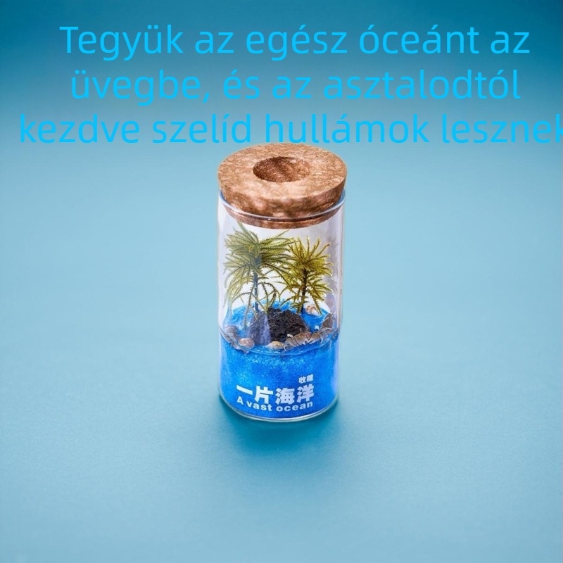 Üveg óceáni mikro táj akvárium halakkal — íróasztali dekoráció és ajándék