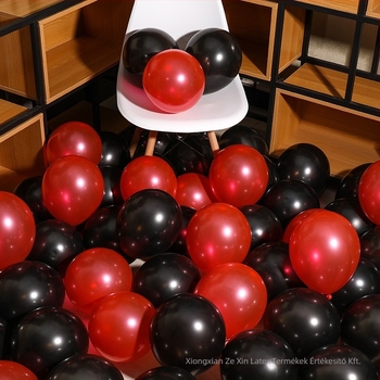 Latex díszítő lufi, kör alakú, nyomtatott logóval, 100 darabos csomag