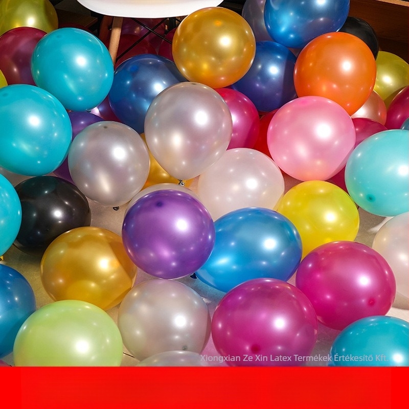 Latex díszítő lufi, kör alakú, nyomtatott logóval, 100 darabos csomag