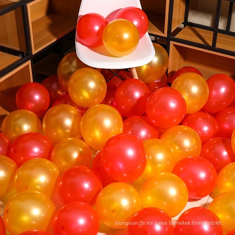 Latex díszítő lufi, kör alakú, nyomtatott logóval, 100 darabos csomag
