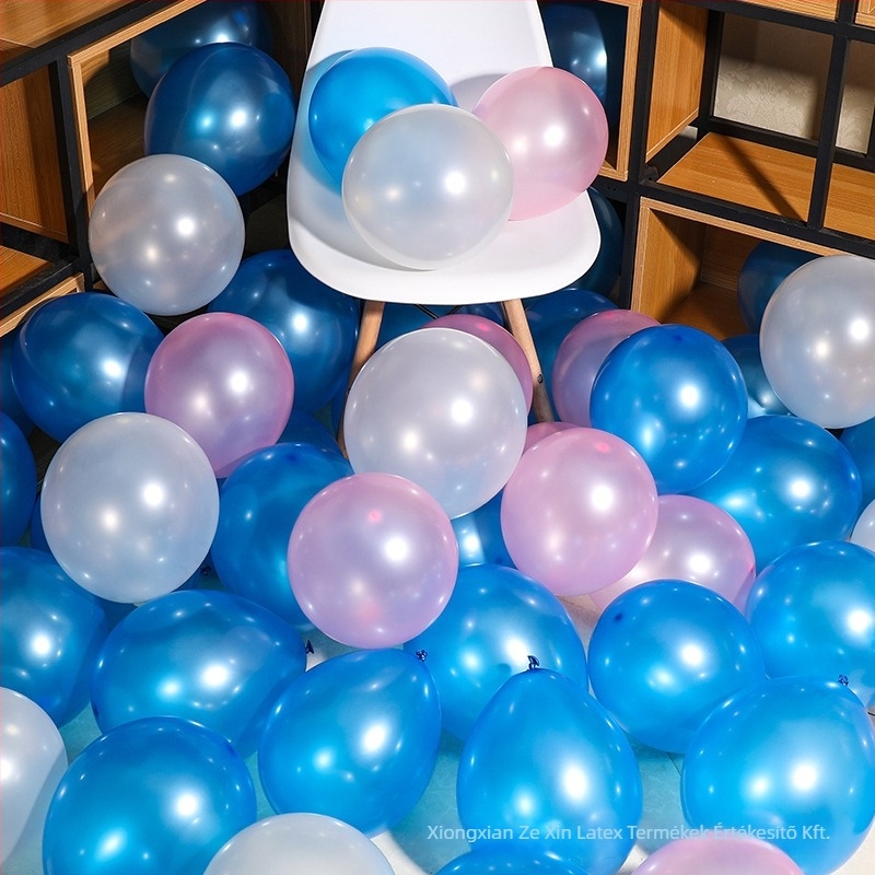Latex díszítő lufi, kör alakú, nyomtatott logóval, 100 darabos csomag