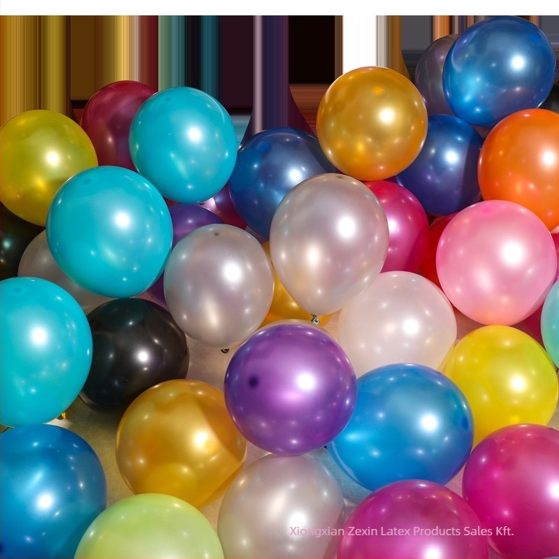 Latex díszítő lufi, kör alakú, nyomtatott logóval, 100 darabos csomag