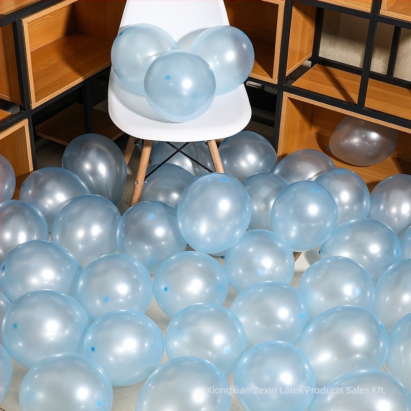 Latex díszítő lufi, kör alakú, nyomtatott logóval, 100 darabos csomag