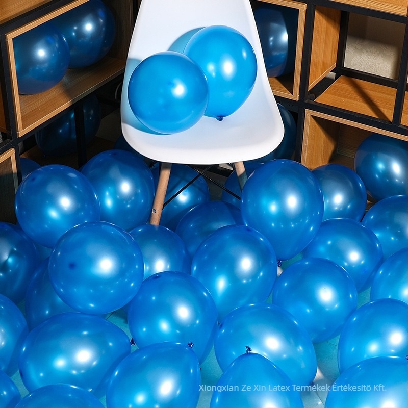 Latex díszítő lufi, kör alakú, nyomtatott logóval, 100 darabos csomag