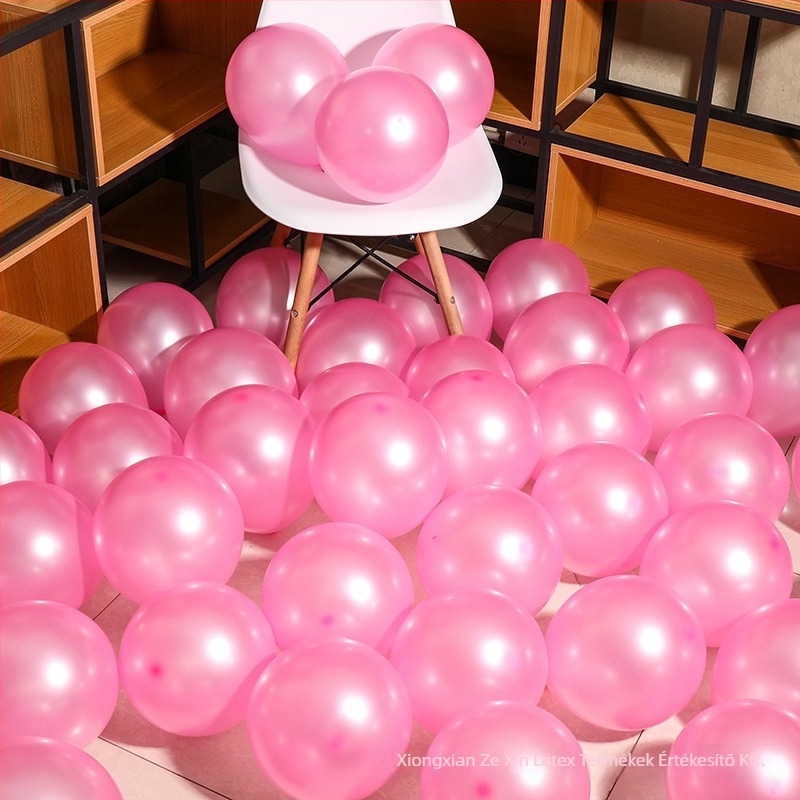 Latex díszítő lufi, kör alakú, nyomtatott logóval, 100 darabos csomag