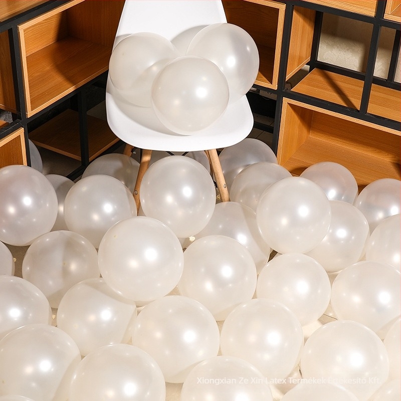 Latex díszítő lufi, kör alakú, nyomtatott logóval, 100 darabos csomag