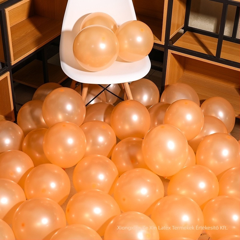 Latex díszítő lufi, kör alakú, nyomtatott logóval, 100 darabos csomag