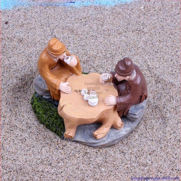 Yingqiu Craft gyantából készült figurák akvárium mikrotájképéhez – ősi teake kultúra téma, festettek, testre szabhatóak