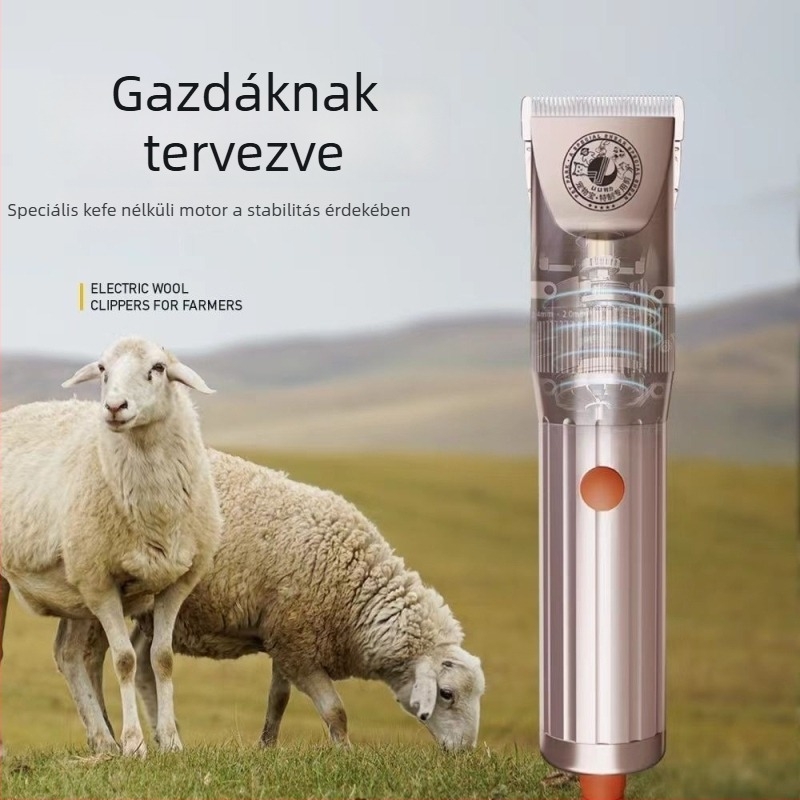 Akkumulátoros, nagy teljesítményű alumíniumötvözetes elektromos nyíró Angóra kecskék számára, fejlesztett modell