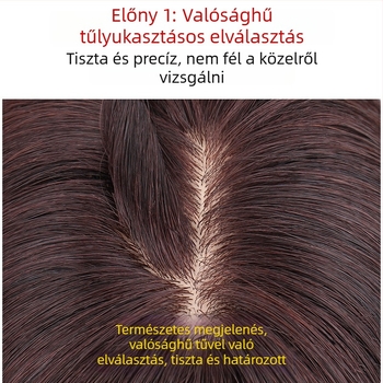 Parukadarab valódi emberi hajból, egyenes, modell White Diamond hair replacement piece, nőknek, hővel festhető