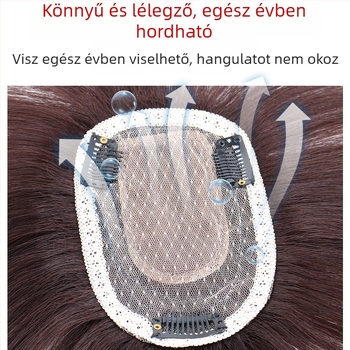 Parukadarab valódi emberi hajból, egyenes, modell White Diamond hair replacement piece, nőknek, hővel festhető