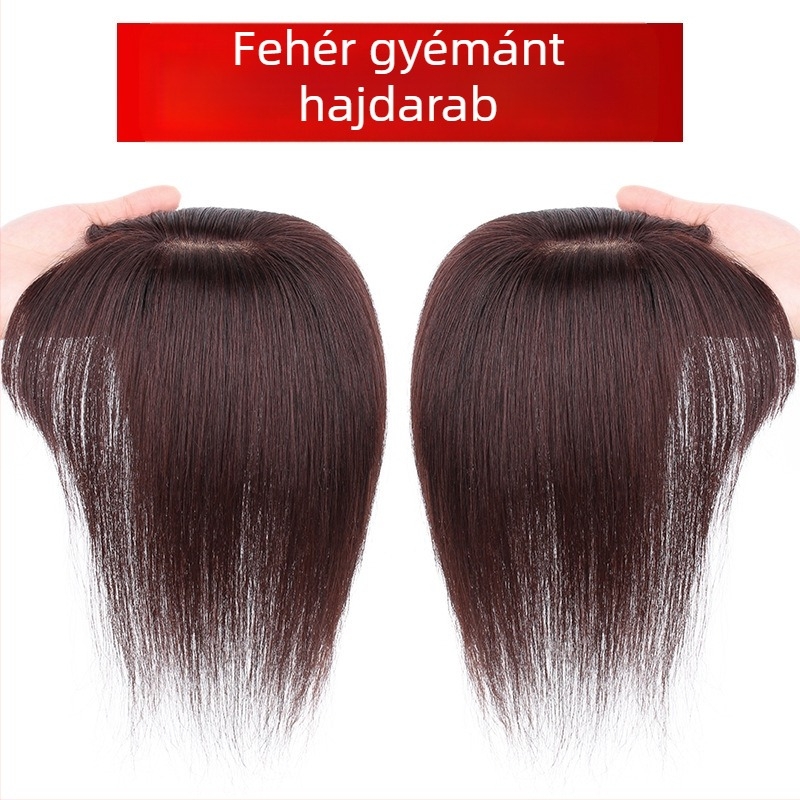 Parukadarab valódi emberi hajból, egyenes, modell White Diamond hair replacement piece, nőknek, hővel festhető