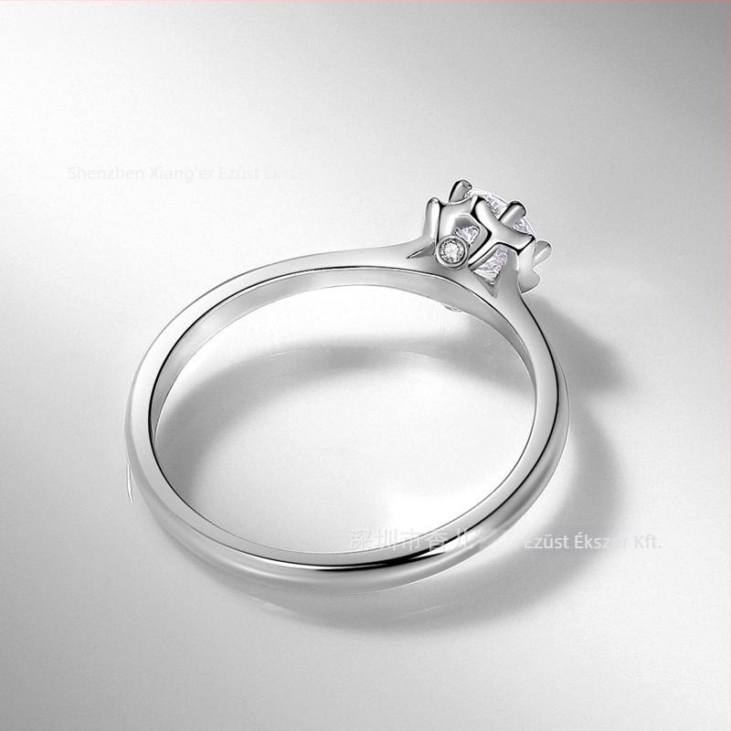 JZ384 Női gyűrű szimulált gyémánttal, egyszerű foglalat, 0,45 ct cirkón, koreai stílus