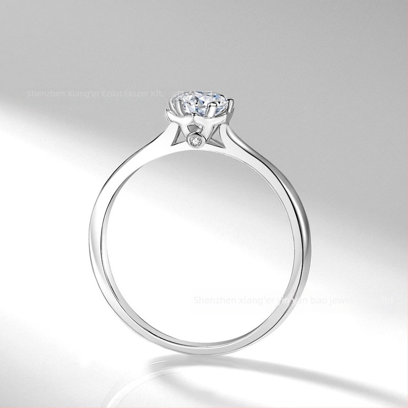 JZ384 Női gyűrű szimulált gyémánttal, egyszerű foglalat, 0,45 ct cirkón, koreai stílus
