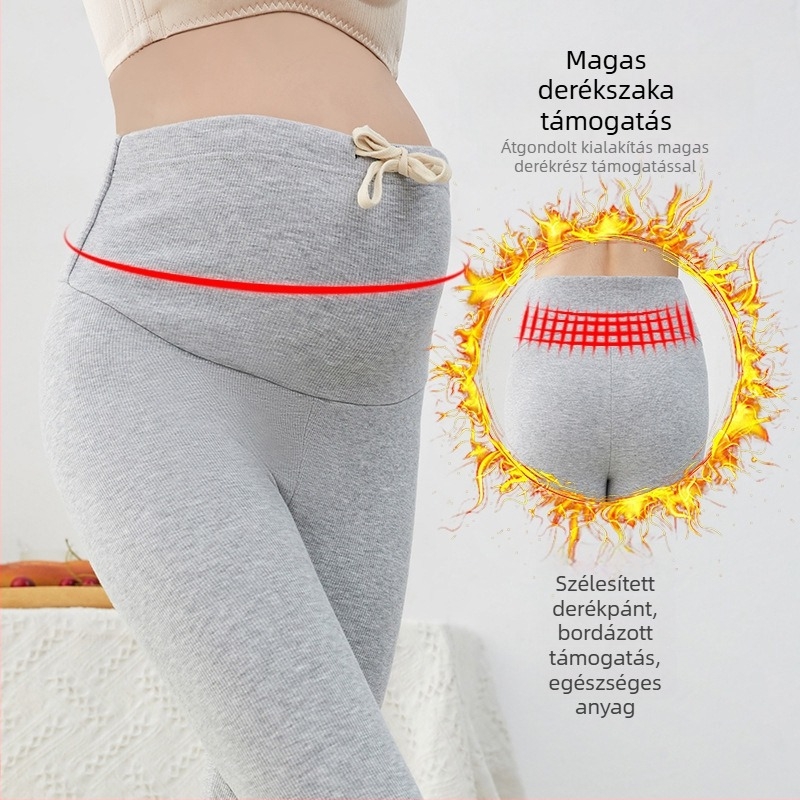 Kismama leggings hasi támogatással, vastag fleece-béléssel, téli hosszú fazon, univerzális stílus, Schio