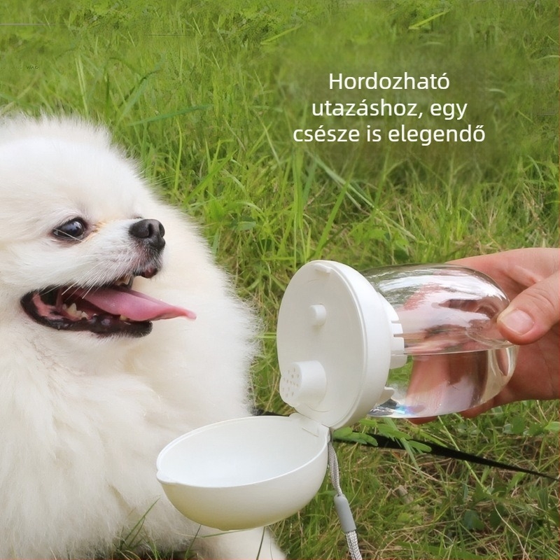 Kutyáknak készült hordozható vízcsésze, kültéri sétákhoz kis fajták számára (Pomerániai törpe, Bichon Frisé), utazási vízcsésze