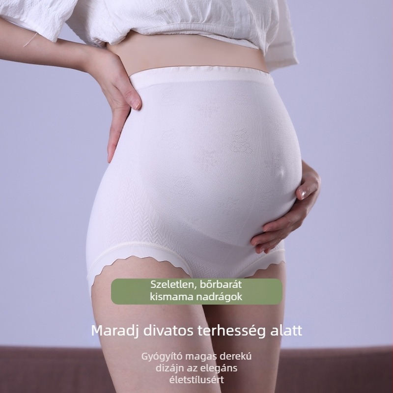 Plusz méretű kismama fehérnemű nőknek, varrás nélküli, magas derekú, lélegző, pamut bélésű, antibakteriális